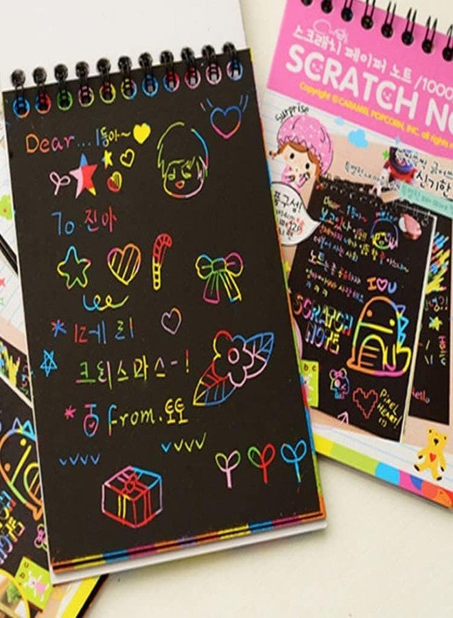 KRAFTMASTERS®A6 Drawing Book 10 Pages Rainbow Scratch Paper Notes Scratch Art Activity Books Scratch Magic Doodle Note Pad for Kids Arts and Crafts Perfect Travel Activity (Pack of 4) - Image 5